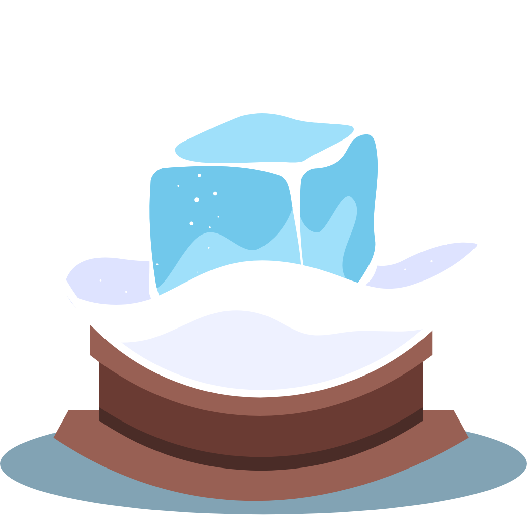 And ice cube in a snowglobe